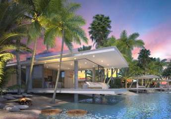 Moderne Luxus-Designer-Villa mit Dachterrasse in einem Neubau-Resort in Bahceli