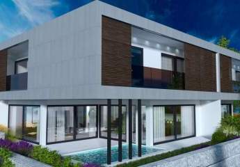 Moderne Luxus Neubau-Designer-Doppelhaushälfte mit Swimmingpool in unmittelbarer Meeresnähe in Fažana