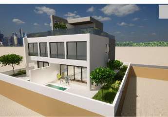 Luxuriöse und moderne Neubau-Designer-Doppelhaushälfte mit Swimmingpool, Dachterrasse und Meerblick