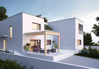 Moderne Neubau Designer-Doppelhaushälfte mit Swimmingpool in zentraler und zugleich ruhiger Lage in Vodice