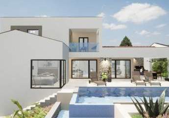Moderne Neubau Designer-Villa mit Swimmingpool und Kamin in idyllischer Lage von Santalezi bei Labin