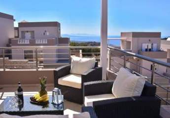 MIT BESICHTIGUNGSVIDEOS! Kreta, Kounali: Moderne Villa mit 3 Zimmern, Pool und Meerblick zu verkaufen
