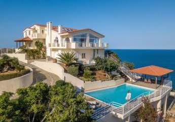 Kreta, Agia Pelagia: Luxusvilla mit herrlichem Meerblick in der Nähe von Heraklion zu verkaufen