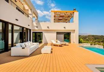 MIT BESICHTIGUNGSVIDEO! Neubau-Projekt ohne Grundstück zu verkaufen: Spektakuläre Villa in den Hügeln Kretas