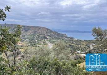 Kreta, Agia Galini: Grundstück mit Panoramablick auf das Meer zu verkaufen
