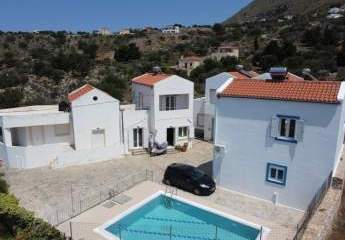 MIT BESICHTIGUNGSVIDEO! Kreta, Kokkino Chorio: Gemütliche 3-Zimmer-Villa mit Gemeinschaftspool zu verkaufen