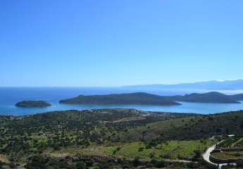 Kreta, Plaka Elounda: Großes Baugrundstück mit Meerblick in Chavgas zu verkaufen