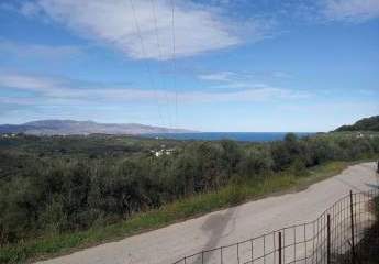 Kreta, Xirokampi: Grundstück mit Meer- und Bergblick in ruhiger Lage zu verkaufen