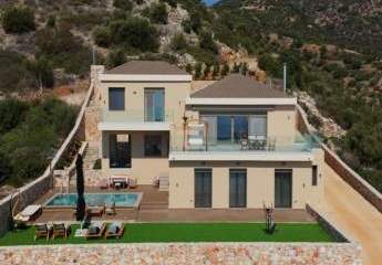 MIT BESICHTIGUNGSVIDEO! Kreta, Katsikia: Moderne Villa mit Gästeapartment, Pool und spektakulärem Meerblick zu verkaufen