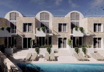 Kreta, Kalyves: 150 Meter zum Meer - Luxusvilla mit Meerblick und privatem Pool in kleinem Komplex zu verkaufen