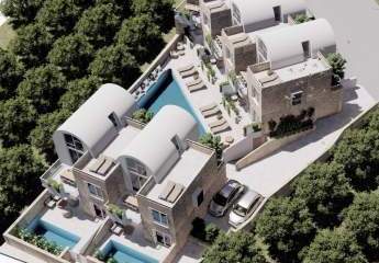 Kreta, Kalyves: 150 Meter zum Meer - Luxusvilla mit Meerblick und privatem Pool in kleinem Komplex zu verkaufen