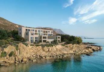 Kreta, Kissamos: Neubau-Projekt! Elegante Wohnung am Meer mit unverbautem Blick auf die Ägäis zu verkaufen
