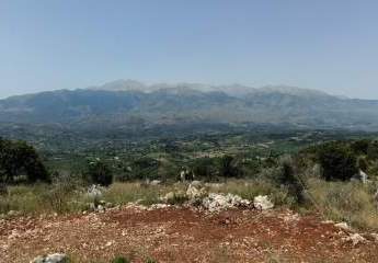 Kreta, Litsarda: Ruhiges Grundstück mit Baugenehmigung und atemberaubender Aussicht auf die Landschaft zu verkaufen