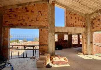 Kreta, Plaka Elounda: Unfertige Villa mit Pool und Meerblick
