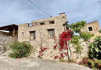 MIT VIDEO: Kreta, Nofalias: Schönes, freistehendes Steinhaus mit 2 Schlafzimmern, Garten und Meerblick von der Terrasse