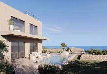 Kreta, Ammoudara: Geräumige, zweistöckige Villa mit Aussicht und Swimmingpool zu verkaufen