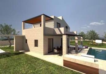 Kreta, Maleme: Neubau-Projekt! Villa mit wunderschönem Meer- und Sonnenuntergangsblick zu verkaufen