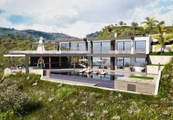 Kreta, Malaxa: Neubau-Projekt! Villa am Hang mit Panoramablick auf die Souda-Bucht zu verkaufen