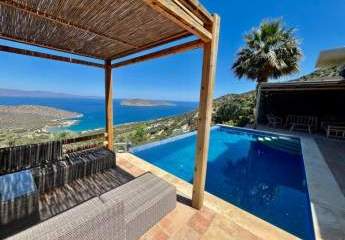 MIT VIDEO! Kreta, Tholos: Villa mit Garten, Infinity-Pool und atemberaubendem Meerblick zu verkaufen