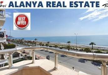 Alanya Mahmutlar’da denize sıfır, tam eşyalı 3 odalı daire - havuzlu site