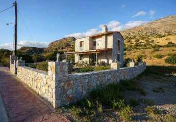 Kreta, Triopetra Traumhaftes Steinhaus mit Kamin und Panorama Meerblick