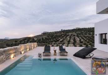 Kreta, Kamilari ebenerdige Luxusvilla mit panorama Meerblick und Pool
