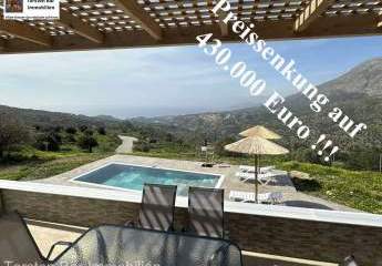 Kreta Saktouria Villa ebenerdig mit Meerblick und priv. Pool