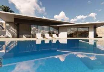 Kreta Südküste, Pitsidia, ebenerdige Luxuriöse Boutique-Küstenvilla (Projekt)  Blick auf den Strand