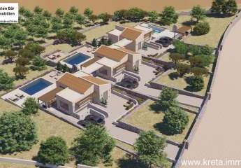 Kreta, Erfi /Rethymno  einstöckiges Haus  (Projekt) mit Privatpools und Meerblick