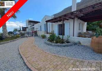 Kreta, Kokkino Chorio eingeschossige Doppelhausvilla mit Pool und atemberaubendem Meerblick