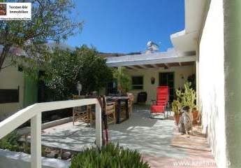 Kreta, Saktouria, hübsches Steinhaus mit Garten und Terrasse mit Meer- und Bergblick