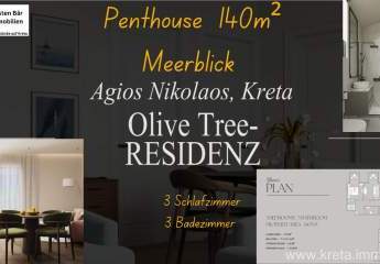 Kreta, Agios Nikolaos: projektierts Penthouse Maisonette mit Meerblick 110m² Wohnfläche