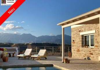 Kreta Pitsidia Luxuriöse Natursteinvilla mit Panoramameerblick mit Vermietungslizenz
