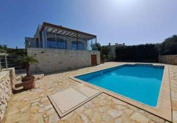 Kreta, Drapanos, freistehende Naturstein Villa Meerblick priv. Pool