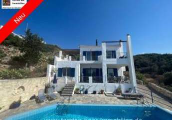 Kreta, Plaka freistehende Villa mit 4 Schlafzimmern und 2 Bädern, privatem Pool und Meerblick