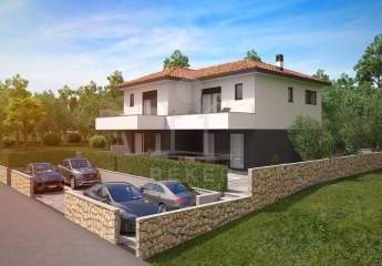 Wohnen auf Krk: Neues Doppelhaus mit Komfort, Garten, Pool und Nähe zum Meer