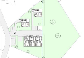 Baugrundstück mit Konzeptstudie für Einfamilien- & Reihenhäuser