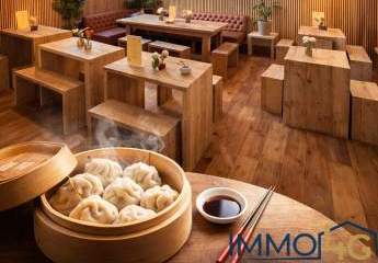 Stilvolle Gastrofläche mit Showküche und Außenbereich in Berlin-Lichtenberg