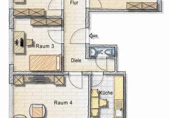 Exklusive Wohnung in der Carlstadt mit 4 Zimmern und Blick auf den Schwanenspiegel