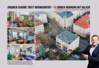 Wohnen mit Charakter: Lichtdurchflutete 3-Zimmer-Wohnung mit Balkon in zentrumsnahem Gohlis