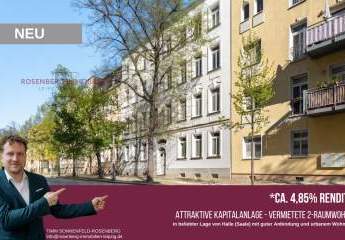 Ca. 4,85 % Rendite – 
vermietete 2-Raumwohnung in zentraler Lage von Halle