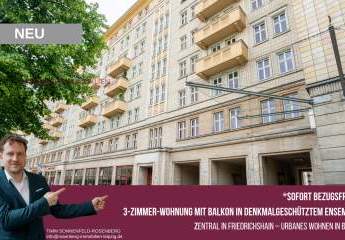 *bezugsfrei* Denkmalgeschützte 3-Zimmer-Wohnung mit Balkon an der Karl-Marx-Allee