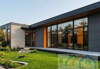 Ein neues Haus mit voller Fantasie, mit neuen Formen und Farben in Schwarzenbruck