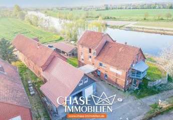 Einmalige Gelegenheit: Sanierte Mühle und Scheune in direkter Weserlage - Wohnen in H.O., Fuhlen!