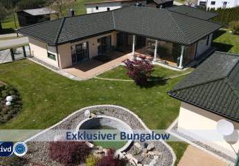 SELTENHEIT- ENERGIESPARWUNDER-EXKLUSIVER BUNGALOW MIT DOPPELGARAGE, GARTENHAUS UND TEICHANLAGE