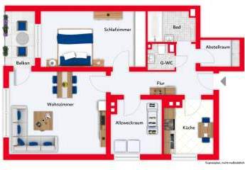 Dillingen: Wohnen mit tollem Ausblick (8. Etage, mit Lift!) in ETW mit 3 Zi./Kü./Bad/Balkon/Garage