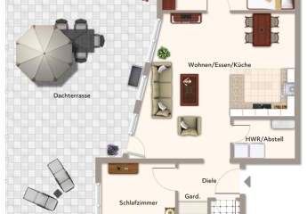 Exklusives Penthouse in Wallerfangen
"Alte Gärtnerei", ca. 122m² inkl. Dachterrasse +Stellplatz