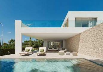 Architektonische Luxus-Neubauvilla mit Meerblick in Bestlage von Sol de Mallorca