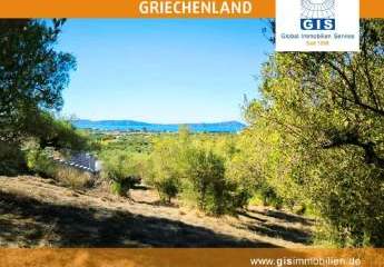 +++ GRIECHENLAND - PELOPONNES - COSTA NAVARINO: Grundstück mit Baugenehmigung und Meerblick +++